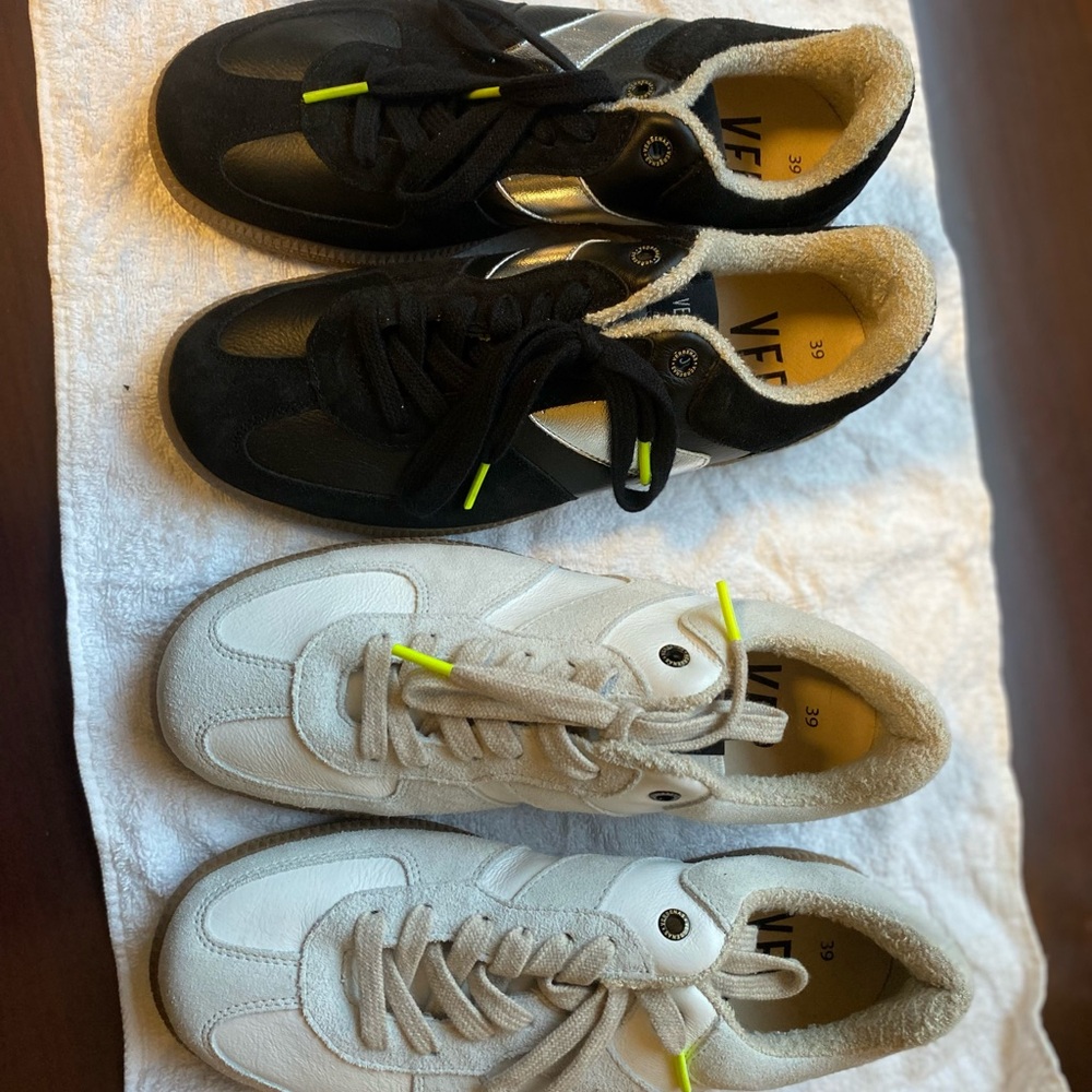 Veja Black and Cream Sneakers